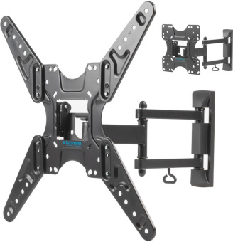 Кронштейн для телевизора Kromax OPTIMA-414 черный 20"-55" макс.30кг настенный поворотно-выдвижной и наклонный - купить недорого с доставкой в интернет-магазине