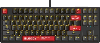 Клавиатура A4Tech AT87 черный/красный USB for gamer LED кабель 1.8м - купить недорого с доставкой в интернет-магазине