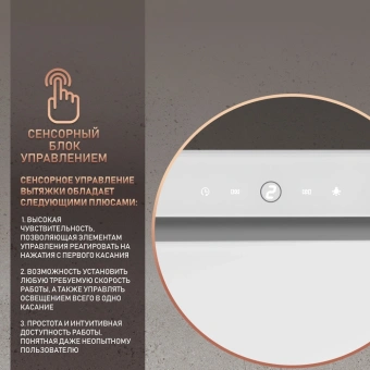 Вытяжка встраиваемая Weissgauff Aura 1350 белый управление: сенсорное (1 мотор) - купить недорого с доставкой в интернет-магазине