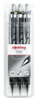 Набор карандашей мех. Rotring Tikky S0801310 HB черный (3шт) - купить недорого с доставкой в интернет-магазине