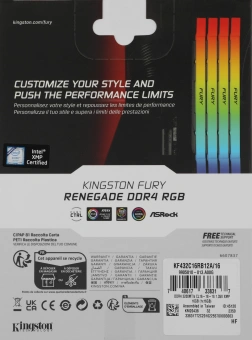 Память DDR4 16GB 3200MHz Kingston KF432C16RB12A/16 Fury Renegade RGB RTL Gaming PC4-25600 CL16 DIMM 288-pin 1.35В dual rank с радиатором Ret - купить недорого с доставкой в интернет-магазине