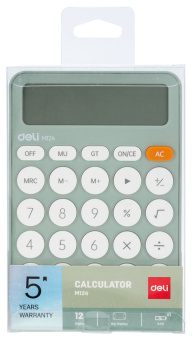 Калькулятор настольный Deli EM124GREEN зеленый 12-разр. - купить недорого с доставкой в интернет-магазине