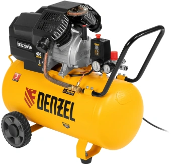 Компрессор поршневой Denzel DKV2200/50,Х-PRO масляный 400л/мин 50л 2200Вт желтый/черный - купить недорого с доставкой в интернет-магазине