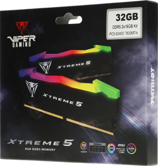 Память DDR5 2x16Gb 7800MHz Patriot PVXR532G78C38K Viper XTREME RGB RTL Gaming PC5-62400 CL38 DIMM 288-pin 1.45В с радиатором Ret - купить недорого с доставкой в интернет-магазине