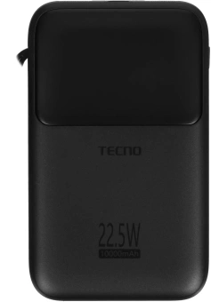 Мобильный аккумулятор Tecno Pocket S101Q 10000mAh QC3.0/PD3.0 22.5W 2.4A 2xUSB-A/USB-C черный - купить недорого с доставкой в интернет-магазине
