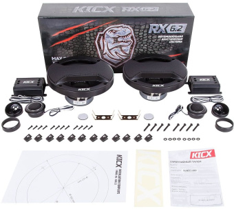 Колонки автомобильные Kicx RX 6.2 250Вт 92дБ 4Ом 16см (6.5дюйм) (ком.:2кол.) компонентные двухполосные - купить недорого с доставкой в интернет-магазине