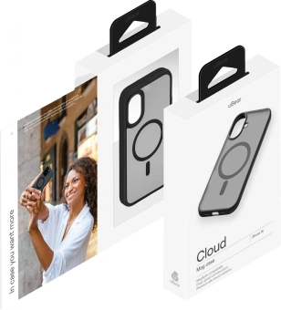 Чехол (клип-кейс) uBear для Apple iPhone 16 Cloud with MagSafe черный (CS427BL61MT-I24M) - купить недорого с доставкой в интернет-магазине