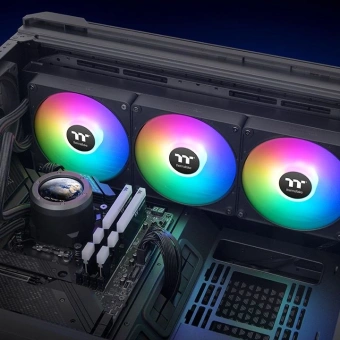 Система водяного охлаждения Thermaltake TH420 V2 Ultra EX ARGB Soc-AM5/AM4/1200/1700/1851 черный 4-pin 30.7dB Al+Cu LCD Ret (CL-W417-PL14SW-A) - купить недорого с доставкой в интернет-магазине