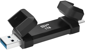 Накопитель SSD Silicon Power USB-C 1TB SP001TBUC3S72V1K DS72 1.8" черный USB-A - купить недорого с доставкой в интернет-магазине