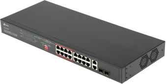 Коммутатор TP-Link TL-SL1218MP (L2) 16x100Мбит/с 2x1Гбит/с 2xКомбо(1000BASE-T/SFP) 16PoE+ 192W неуправляемый - купить недорого с доставкой в интернет-магазине