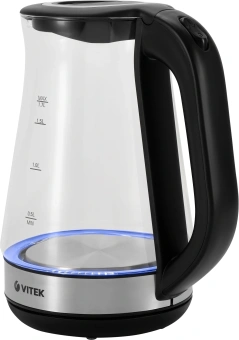 Чайник электрический Vitek VT-1181 1.7л. 2200Вт черный корпус: стекло - купить недорого с доставкой в интернет-магазине