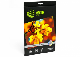 Фотобумага Cactus Prof CS-HGA426020 A4/260г/м2/20л./белый глянцевое для струйной печати - купить недорого с доставкой в интернет-магазине