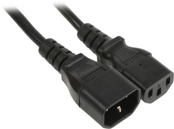 Шнур питания Hyperline PWC-IEC13-IEC14-5.0-BK C13-С14 проводник.:3x1.0мм2 5м 230В 10А (упак.:1шт) черный - купить недорого с доставкой в интернет-магазине