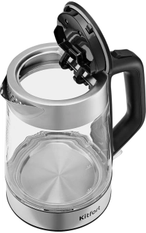 Чайный набор Kitfort КТ-6776 1.8л. 2200Вт черный/нержавеющая сталь корпус: Металл/стекло/пластик - купить недорого с доставкой в интернет-магазине