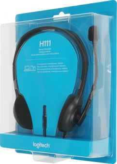Наушники с микрофоном Logitech H111 серый 2.35м накладные оголовье (981-000588) - купить недорого с доставкой в интернет-магазине
