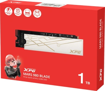 Накопитель SSD A-Data PCIe 5.0 x4 1TB SMAR-980B-1TCS Mars 980 Blade M.2 2280 - купить недорого с доставкой в интернет-магазине