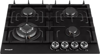 Газовая варочная поверхность Weissgauff HGG 641 BV Nano черный - купить недорого с доставкой в интернет-магазине