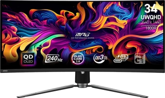 Монитор MSI 34" MPG 341CQPX черный QD OLED LED 21:9 HDMI полуматовая HAS Piv 250cd 178гр/178гр 3440x1440 240Hz DP UW USB 8.9кг - купить недорого с доставкой в интернет-магазине