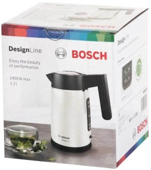 Чайник электрический Bosch TWK5P471 1.7л. 2400Вт серый/черный корпус: металл/пластик - купить недорого с доставкой в интернет-магазине