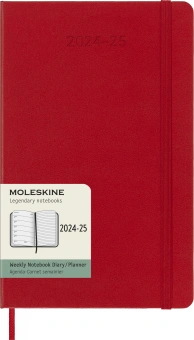 Еженедельник Moleskine ACADEMIC WKNT Large 130х210мм датир.18мес 208стр. красный - купить недорого с доставкой в интернет-магазине