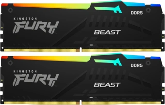 Память DDR5 2x32GB 6000MHz Kingston KF560C36BBE2AK2-64 Fury Beast Black Expo RGB RTL Gaming PC5-48000 CL36 DIMM 288-pin 1.35В single rank с радиатором Ret - купить недорого с доставкой в интернет-магазине