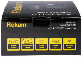 Видеокамера Rekam Allure zoom 1100 черный 10x 3" Touch LCD 4K 125Mb SD+SDHC Flash/Flash - купить недорого с доставкой в интернет-магазине