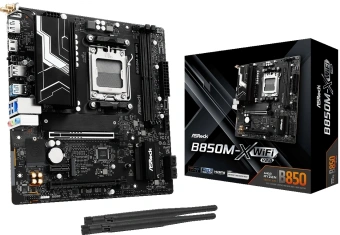 Материнская плата Asrock B850M-X WIFI R2.0 Socket AM5 AMD B850 2xDDR5 mATX AC`97 8ch(7.1) 2.5Gg RAID+HDMI+DP - купить недорого с доставкой в интернет-магазине