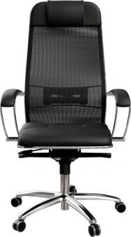 Кресло Метта Samurai SL-1 черный сиденье черный сетка с подголов. крестов. металл хром - купить недорого с доставкой в интернет-магазине