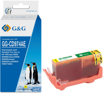 Картридж струйный G&G GG-CD974AE желтый (14.6мл) для HP Officejet 6000/6500/6500A/7000/7500A - купить недорого с доставкой в интернет-магазине
