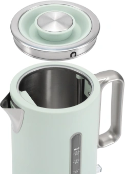 Чайник электрический Hyundai HYK-S9999 1.7л. 2200Вт светло-зеленый/серебристый корпус: металл - купить недорого с доставкой в интернет-магазине