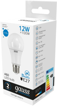 Лампа светодиодная Gauss Elementary 12Вт цок.:E27 груша 220B св.свеч.бел.хол. A60 (упак.:10шт) (23232) - купить недорого с доставкой в интернет-магазине