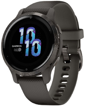 Смарт-часы Garmin Venu 2S 27.9мм 1.2" AMOLED корп.черный рем.графитовый разм.брасл.:110-175мм (010-02429-10) - купить недорого с доставкой в интернет-магазине