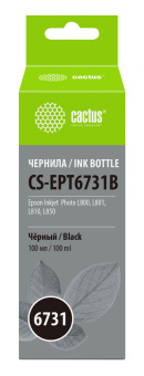 Чернила Cactus CS-EPT6731B T6731 черный 100мл для Epson L800/L810/L850/L1800 - купить недорого с доставкой в интернет-магазине