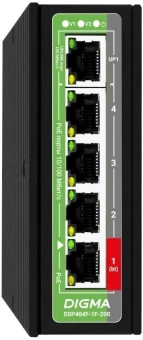 Коммутатор Digma DSP404F-1F-200 (L2) 5x100Мбит/с 4PoE 4PoE+ 1PoE++ 200W неуправляемый - цена, купить или заказать с доставкой в интернет-магазине Коммутатор Digma DSP404F-1F-200 (L2) 5x100Мбит/с 4PoE 4PoE+ 1PoE++ 200W неуправляемый - купить недорого с доставкой в интернет-магазине