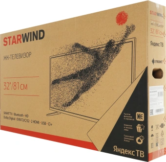 Телевизор LED Starwind 32" SW-LED32SG305 Яндекс.ТВ Frameless черный/черный HD 60Hz DVB-T DVB-T2 DVB-C DVB-S DVB-S2 USB WiFi Smart TV - купить недорого с доставкой в интернет-магазине