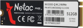 Накопитель SSD Netac PCIe 3.0 x4 512GB NT01NV3000Q-512-E4X M.2 2280 - купить недорого с доставкой в интернет-магазине