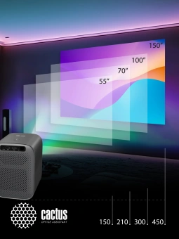 Проектор Cactus CS-PRC.07B.Full HD-A LCD 9400Lm LS 350Lm ANSI (1920x1080) 2000:1 ресурс лампы:50000часов 1xUSB typeA 1xHDMI 1кг - купить недорого с доставкой в интернет-магазине