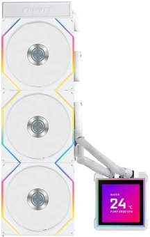 Система водяного охлаждения Lian-Li HydroShift II LCD-S 360TL ARGB Soc-AM5/AM4/1700/1851 белый 4-pin 33dB Al+Cu LCD Ret (G89.GHS2LCDS36TW.R0) - купить недорого с доставкой в интернет-магазине