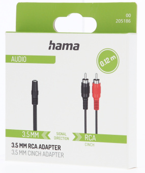 Адаптер Hama H-205186 00205186 Jack 6.3 (f) 2xRCA (m) 0.1м черный - купить недорого с доставкой в интернет-магазине