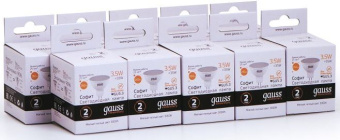 Лампа светодиодная Gauss Elementary MR16 3.5Вт цок.:GU5.3 спот 220B св.свеч.бел.теп. (упак.:10шт) (13514) - купить недорого с доставкой в интернет-магазине