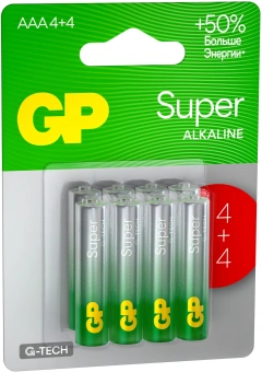Батарея GP Super Alkaline G-Tech 24А AAA NiMH 1000mAh (8шт) - купить недорого с доставкой в интернет-магазине