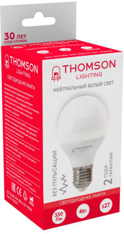 Лампа светодиодная Thomson TH-B2362 4Вт цок.:E27 шар 220B св.свеч.бел.нейт. Globe (упак.:1шт) - купить недорого с доставкой в интернет-магазине