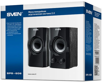 Колонки Sven SPS-606 2.0 черный 6Вт - купить недорого с доставкой в интернет-магазине