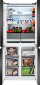 Холодильник Weissgauff WCD 450 Bru Steel Glass NoFrost Inverter 3-хкамерн. сталь инвертер - купить недорого с доставкой в интернет-магазине