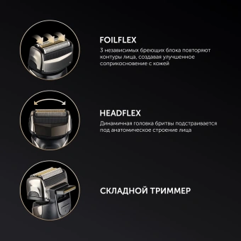 Бритва сетчатая Polaris PMF 1013RC реж.эл.:3 питан.:элек.сеть/аккум. черный/серебристый - купить недорого с доставкой в интернет-магазине
