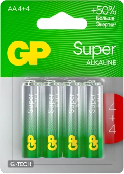 Батарея GP Super Alkaline G-Tech 15А AA NiMH 1000mAh (8шт) - купить недорого с доставкой в интернет-магазине