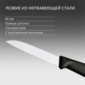 Нож кухонный Victorinox Swiss Classic (6.7403) стальной для овощей лезв.80мм прямая заточка черный - купить недорого с доставкой в интернет-магазине
