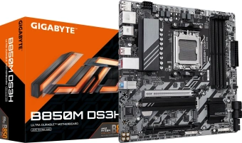 Материнская плата Gigabyte B850M DS3H SocketAM5 AMD B850 4xDDR5 mATX AC`97 8ch(7.1) 2.5Gg RAID+HDMI+DP - купить недорого с доставкой в интернет-магазине