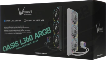 Система водяного охлаждения Formula Oasis L360 ARGB Soc-AM5/AM4/1200/2066/1700/1851 черный 4-pin 1-27dB Al+Cu 360W Ret (OASIS L360 ARGB BK) - цена, купить или заказать с доставкой в интернет-магазине Система водяного охлаждения Formula Oasis L360 ARGB Soc-AM5/AM4/1200/2066/1700/1851 черный 4-pin 1-27dB Al+Cu 360W Ret (OASIS L360 ARGB BK) - купить недорого с доставкой в интернет-магазине