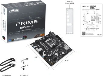 Материнская плата Asus PRIME B850M-F Socket AM5 AMD B850 2xDDR5 mATX AC`97 8ch(7.1) GbLAN RAID+VGA+HDMI - купить недорого с доставкой в интернет-магазине